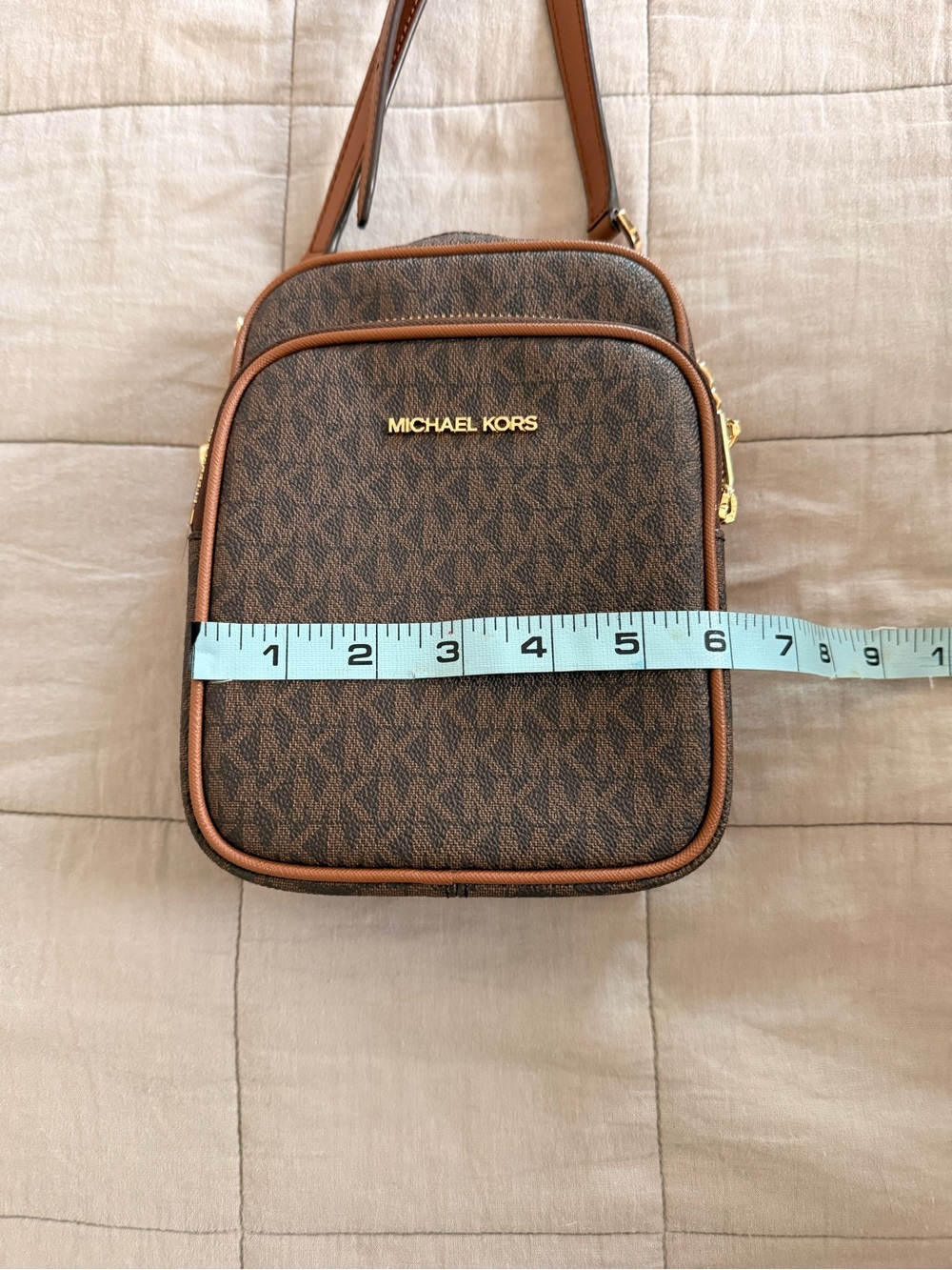 Michael Kors Brown Logo Crossbody with Gold Hardware - Picture 2 of 4